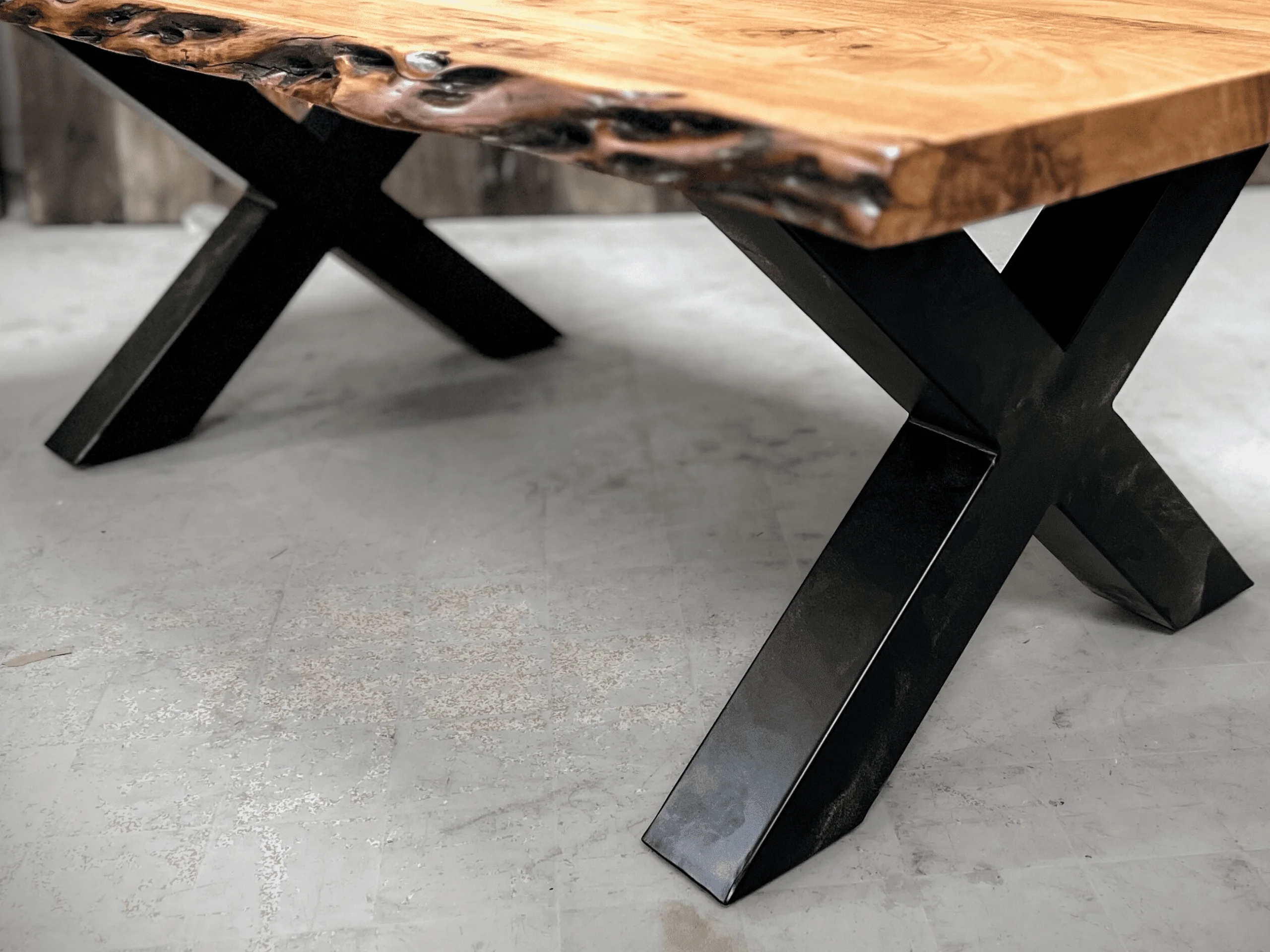 Black steel coffee table legs