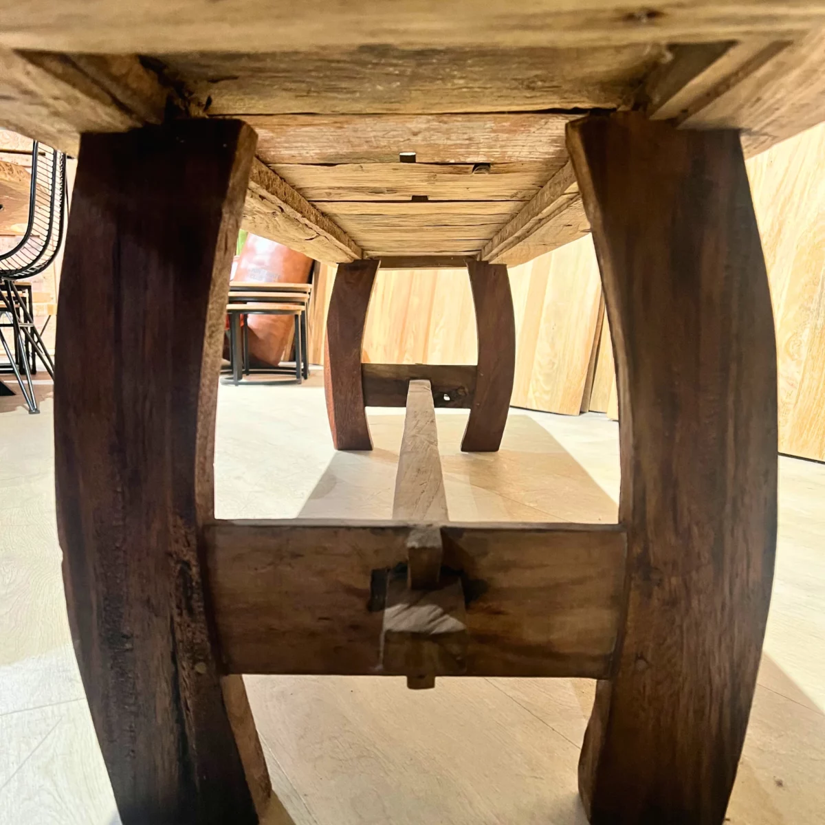 A bench made from boat wood