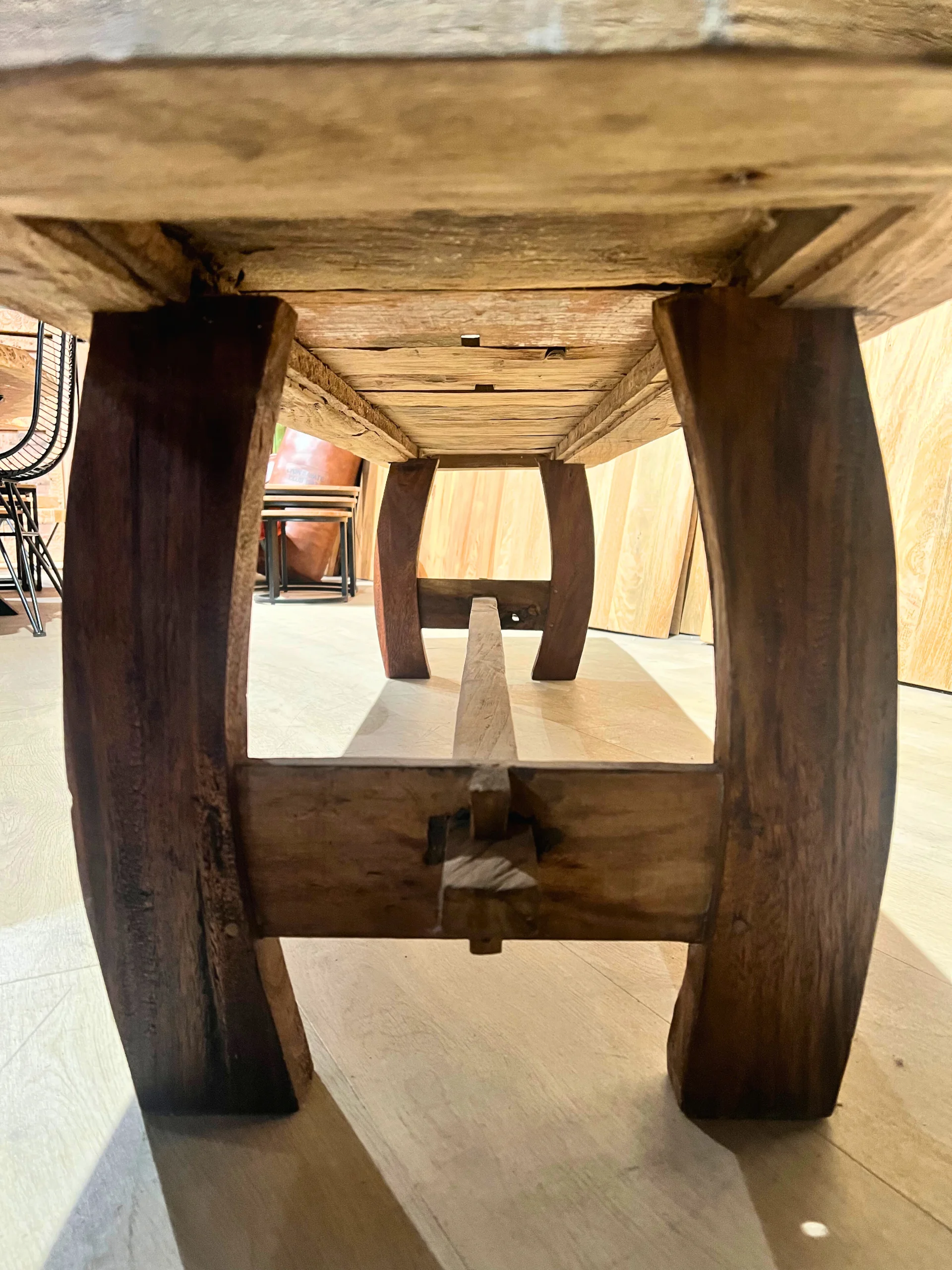 A bench made from boat wood