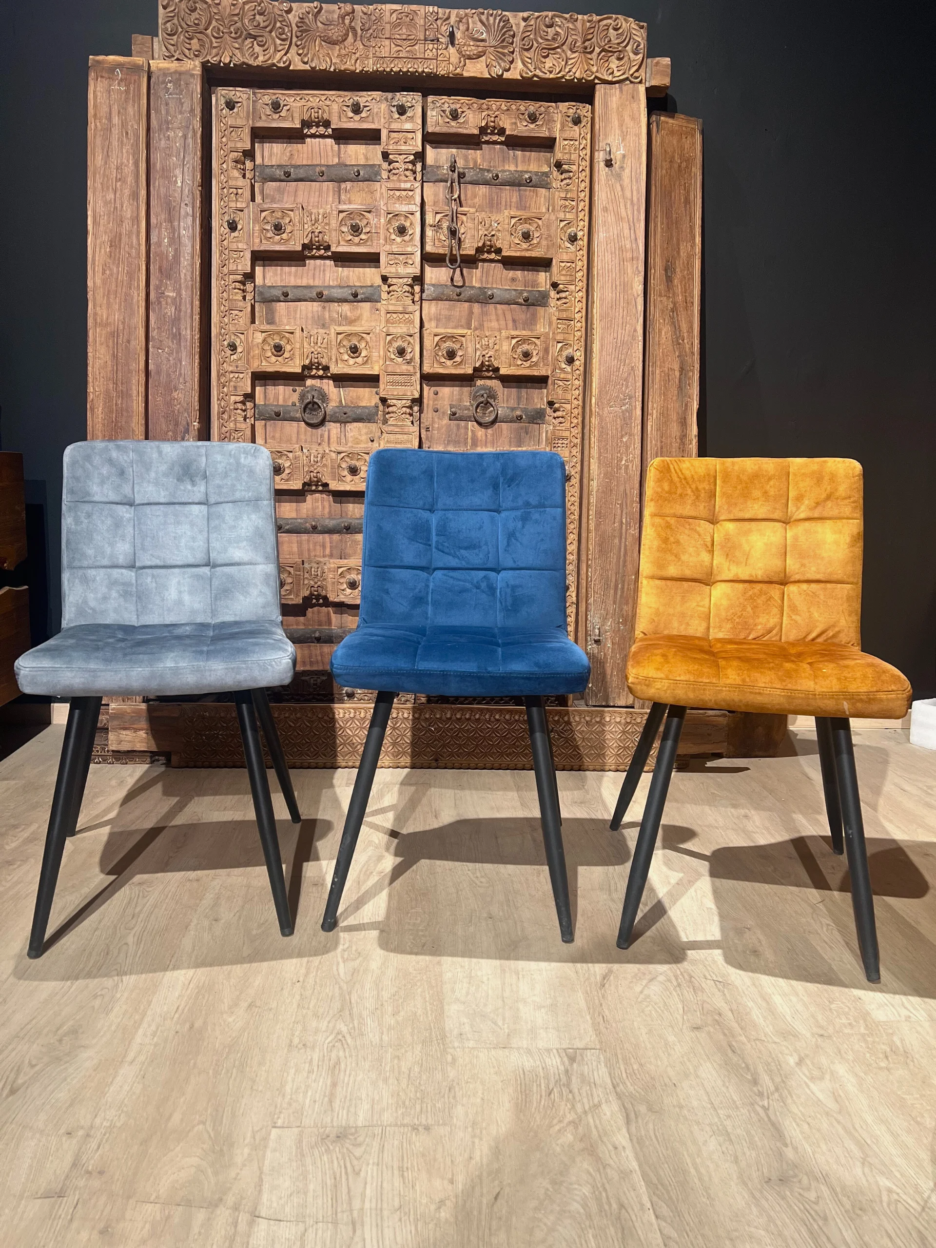 Velvet dining chairs