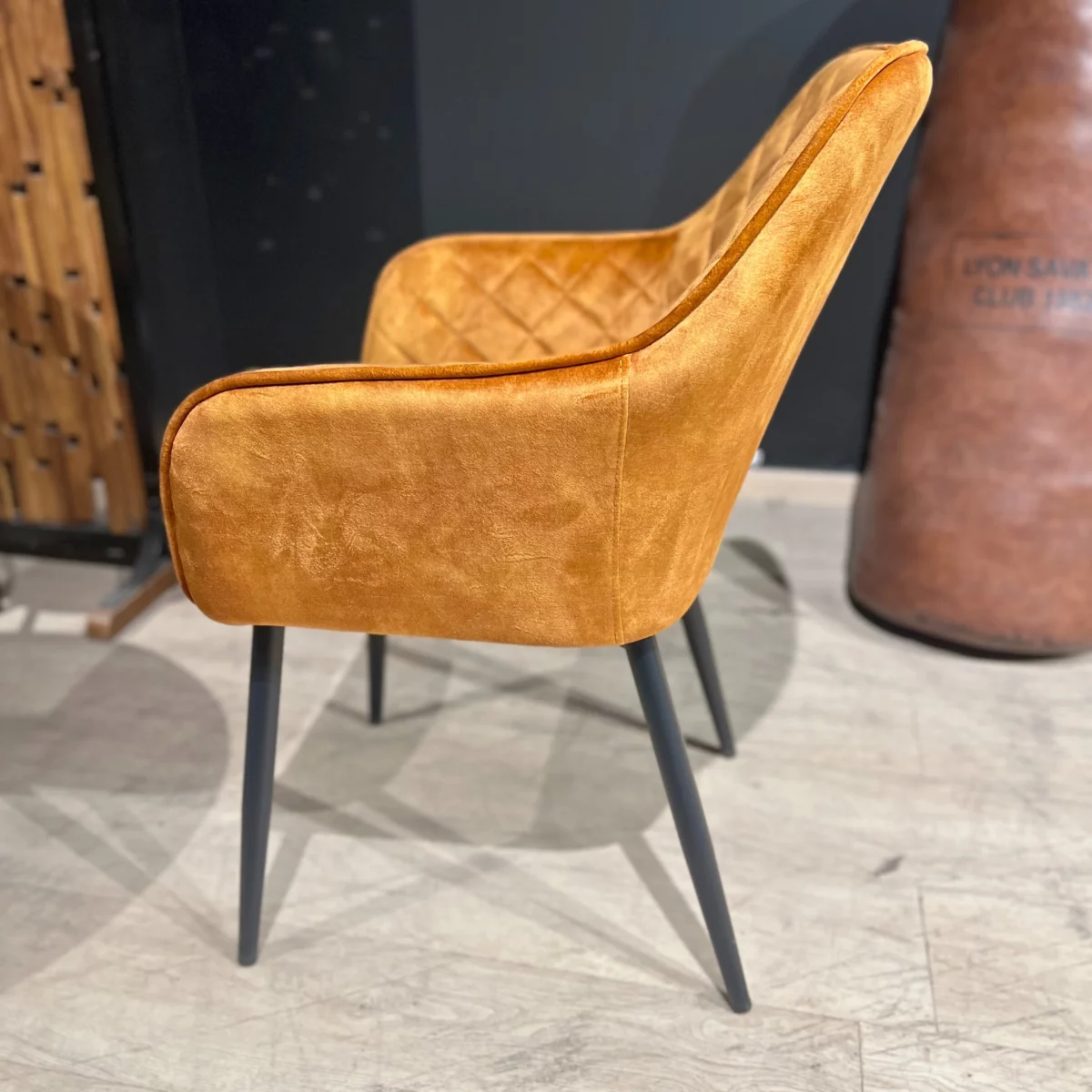 A comfortable yellow chair