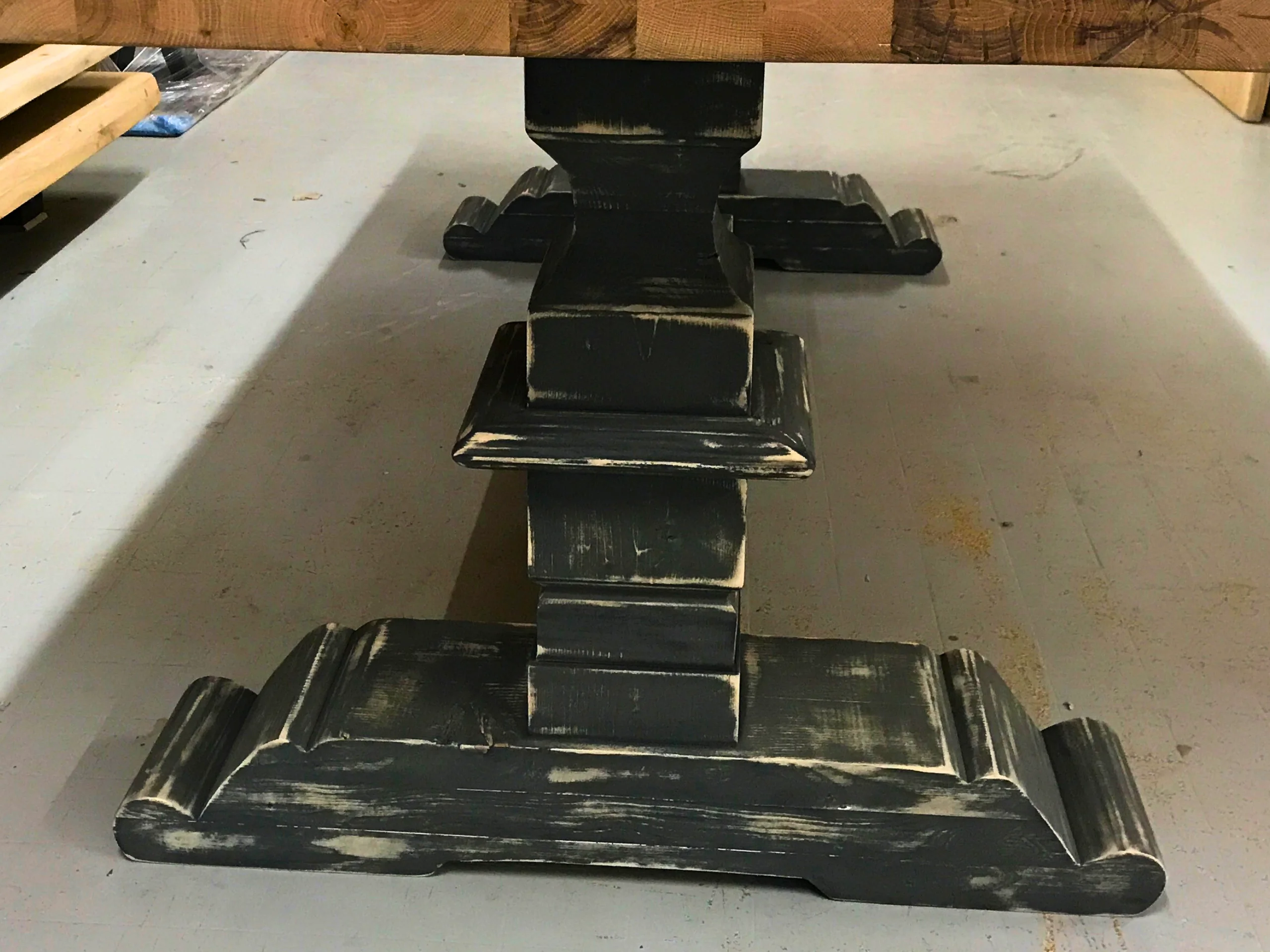 Solid wood monastery table leg