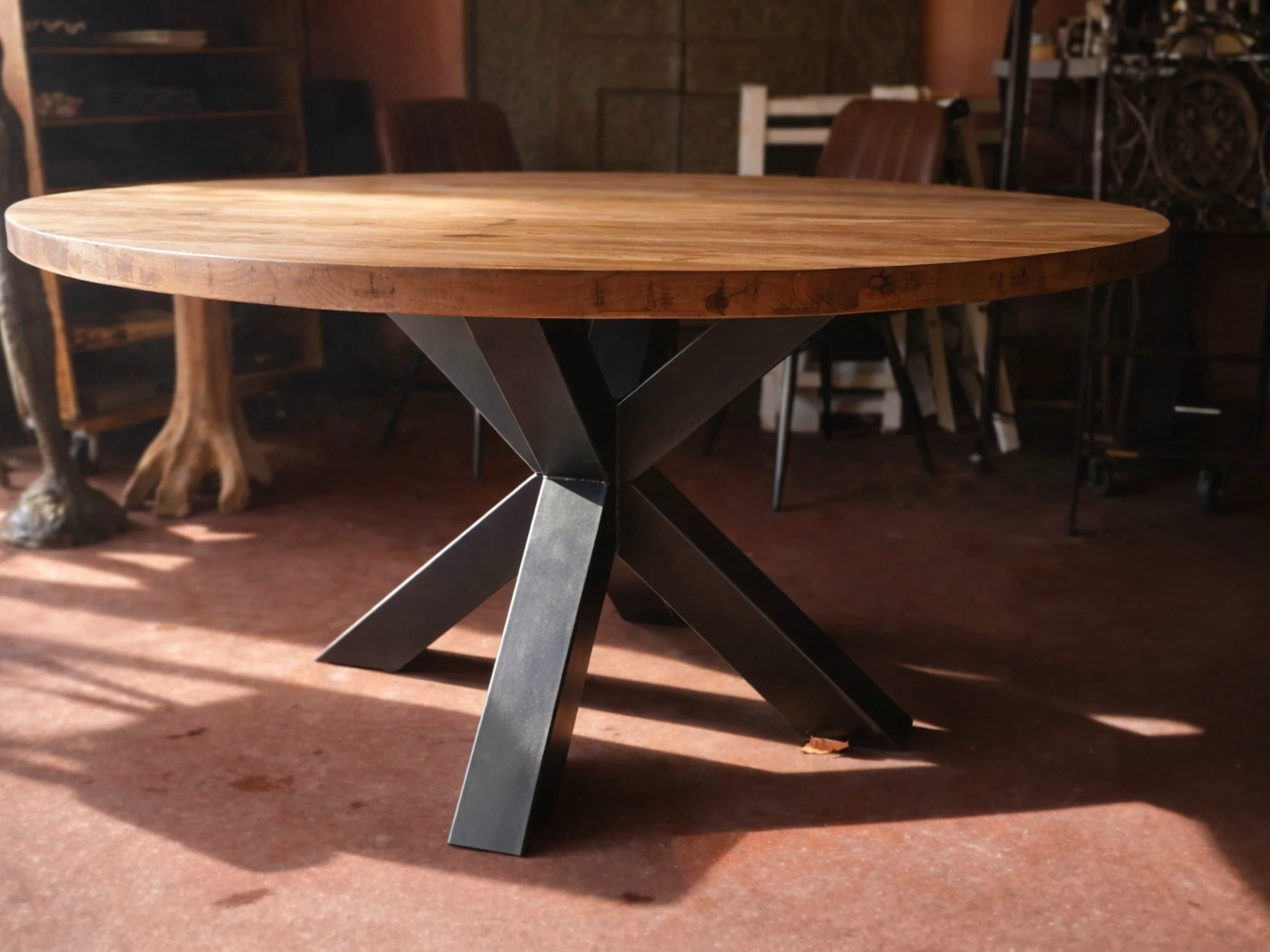 Une table ronde à manger dans une boutique