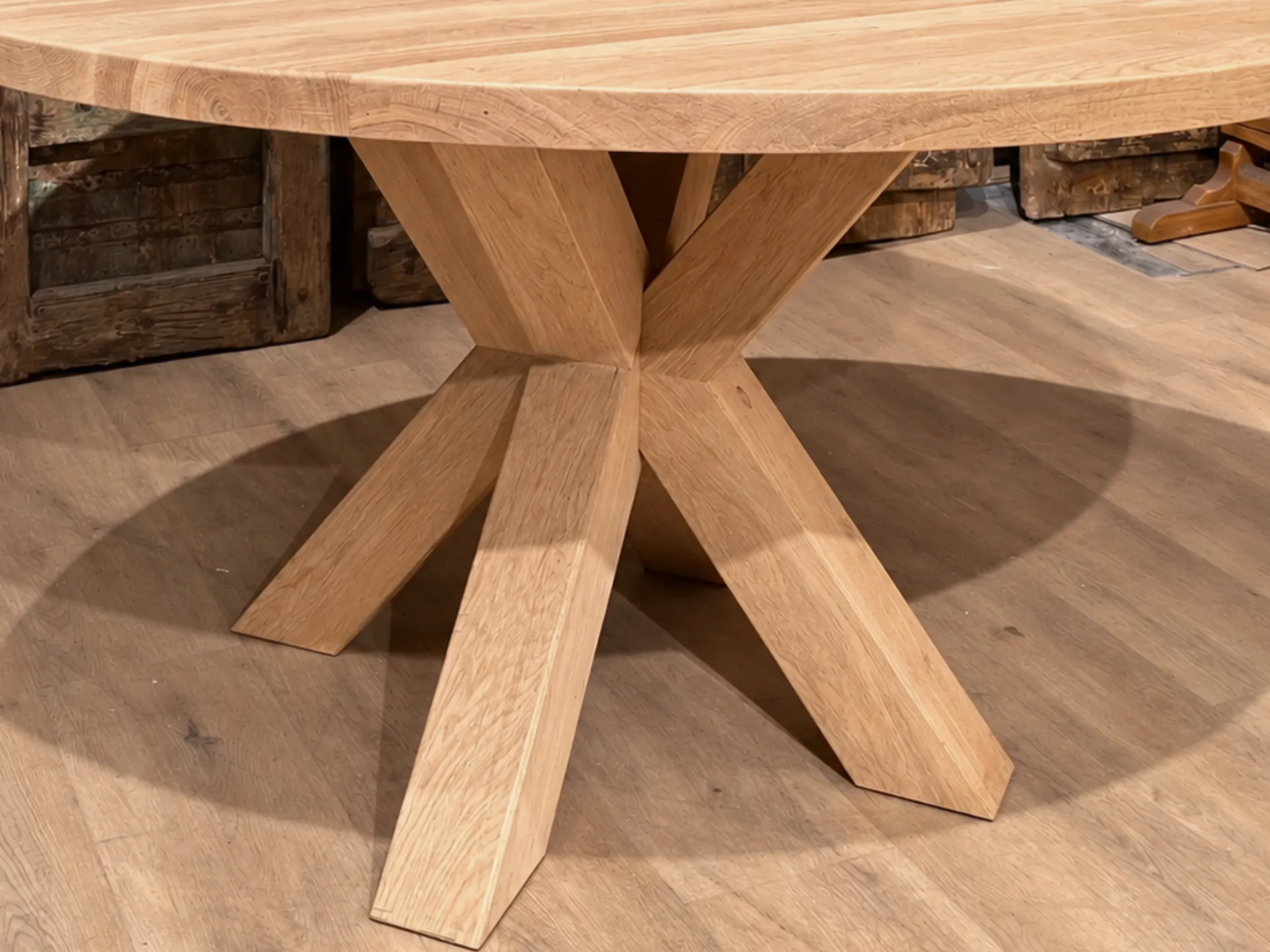 An oak leg for a round table