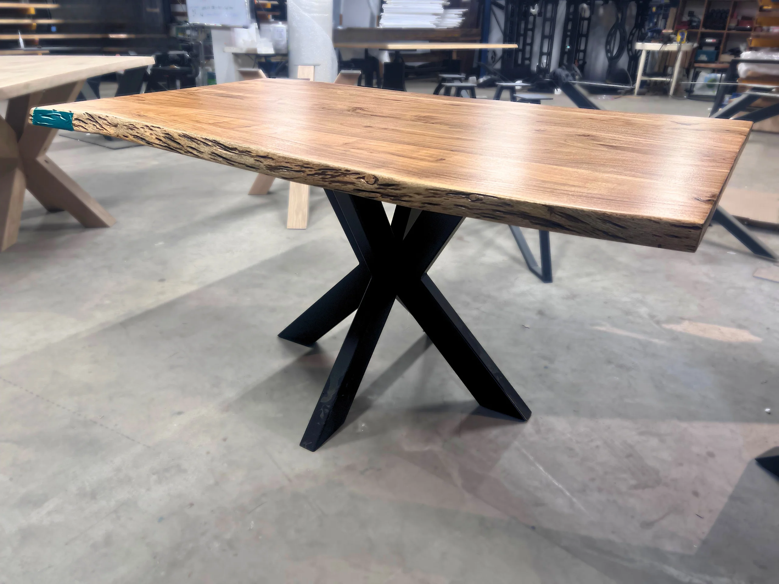 A small solid wood table